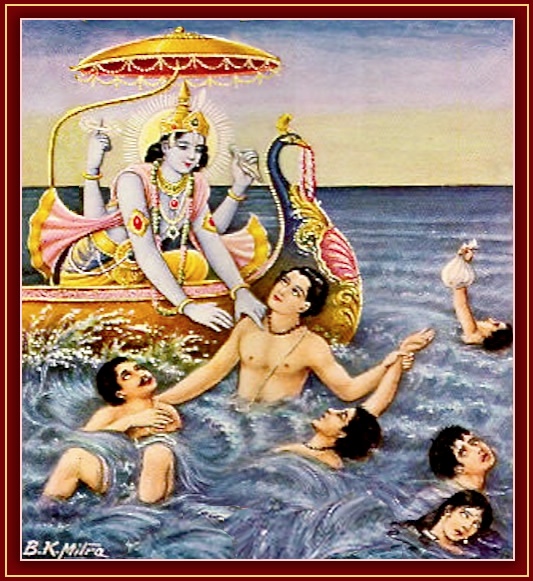 Krishna saves
                  from the ocean